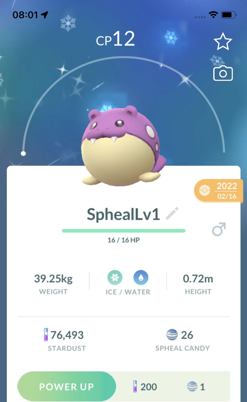 Shiny Spheal Lv1 Trade - Pokemon GO Trade
