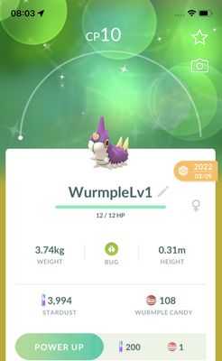 Shiny Wurmple Lv1 Trade - Pokemon GO Trade