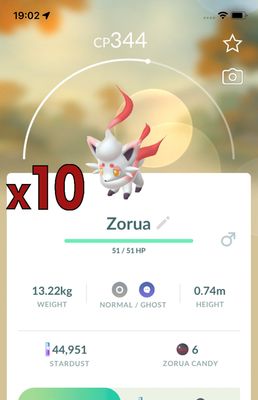 Hisuian Zorua [x10] - Pokemon GO Trade