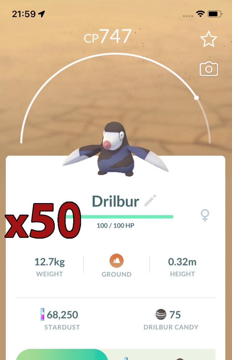 Drilbur [x50] - Pokemon GO Trade