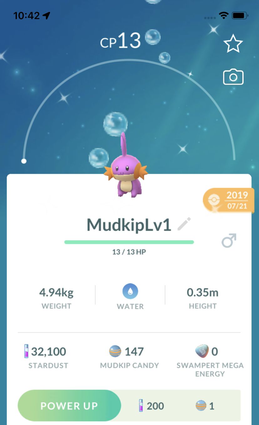 Shiny Mudkip Lv1 2019 (Guaranteed Lucky) - Pokemon GO Trade