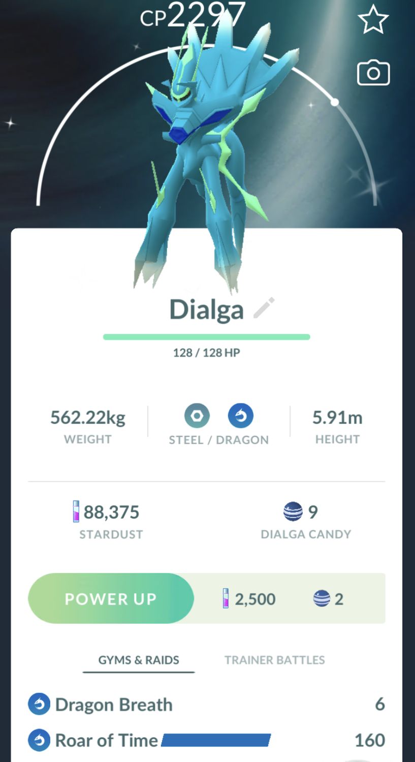 Shiny Dialga Origin Form Roar of Time - Pokemon GO Trade Service