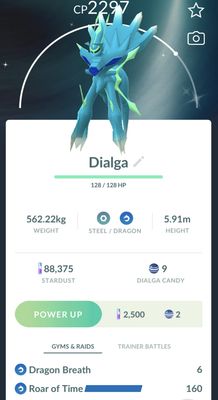 Shiny Dialga Origin Form Roar of Time - Pokemon GO Trade Service