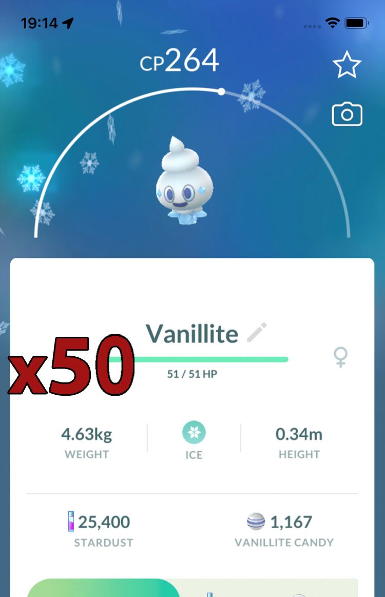 Vanillite trades [x50] - Pokemon GO Trade Service
