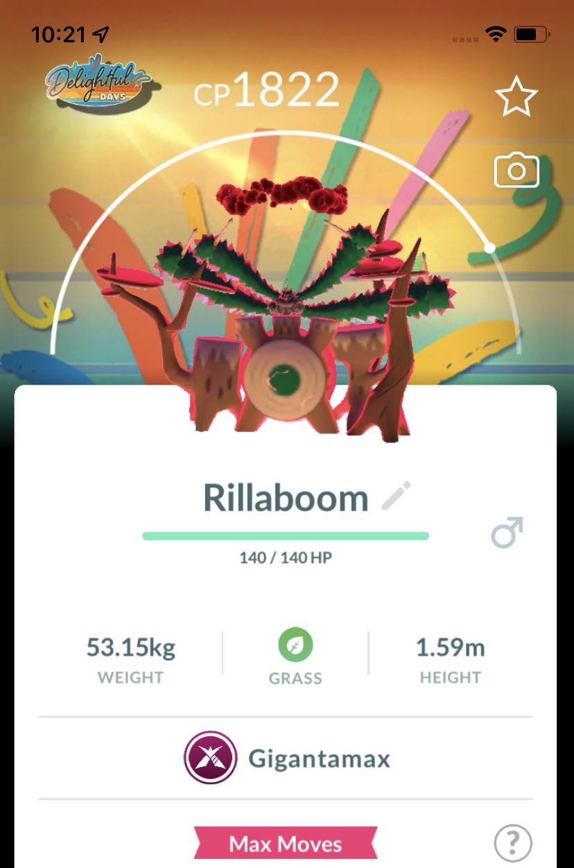 Rilaboom Gigantamax (Special Background) Trade - Pokemon GO Trade