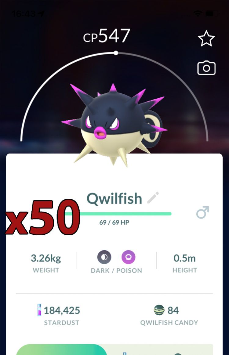 Hisuian Qwilfish trades [x50] - Pokemon GO Trade Service