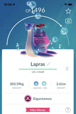Lapras Gigantamax Trade - Pokemon GO Trade