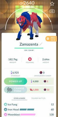 Zamazenta Lv25 with 2nd Charge Move Unlocked Trade - Pokemon GO Trade