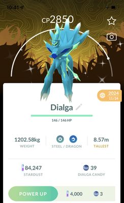 Shiny Dialga Origin Form with Special Background - Pokemon GO Trade Service