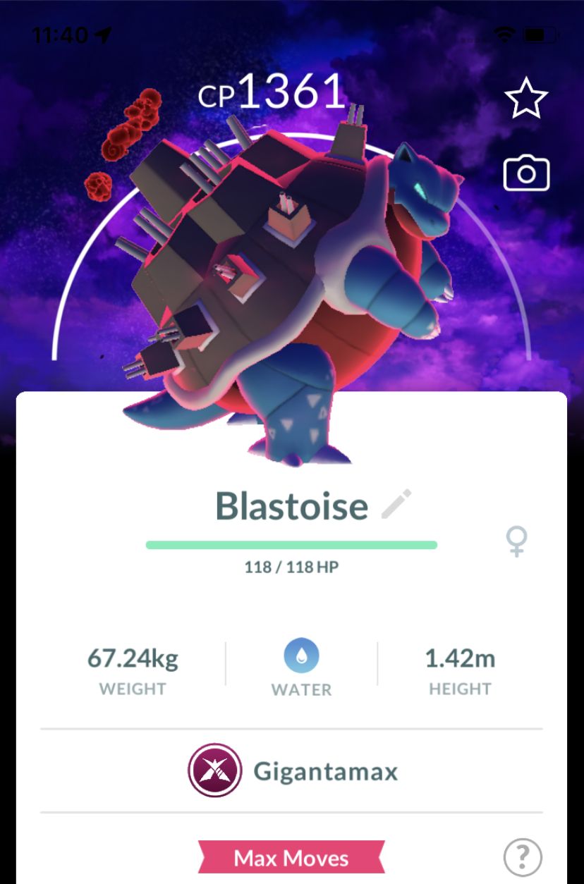 Blastoise Gigantamax with Background Trade - Pokemon GO Trade