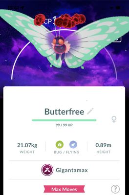 Butterfree Gigantamax with Background Trade - Pokemon GO Trade
