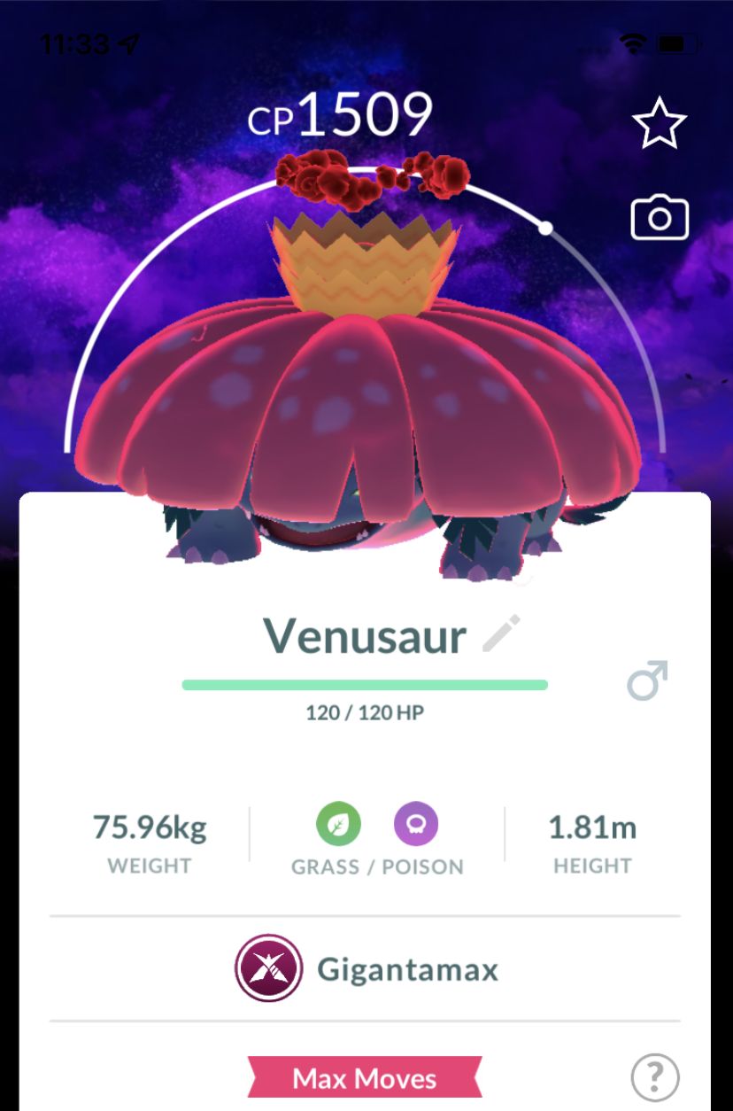 Venusaur Gigantamax with Background Trade - Pokemon GO Trade