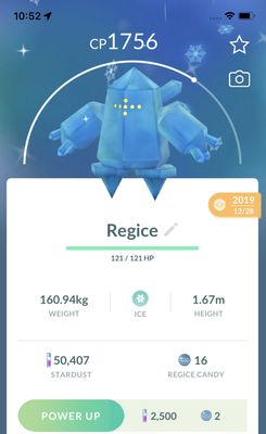 Shiny Regice 2019 Trade (Guaranteed Lucky) - Pokemon GO Trade