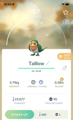 Shiny Taillow 2019 Trade (Guaranteed Lucky) - Pokemon GO Trade