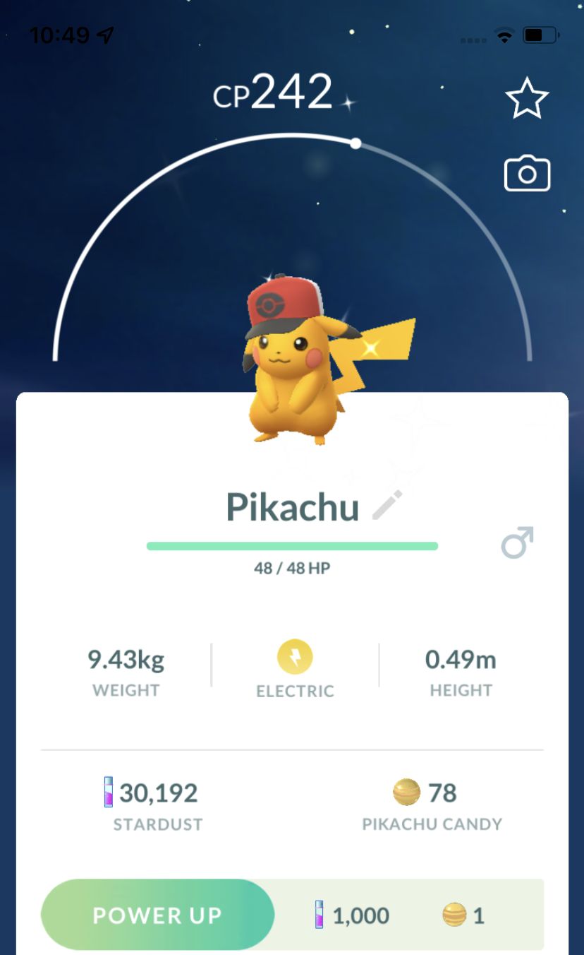 Shiny Pikachu with Red Hat - Pokemon GO Trade