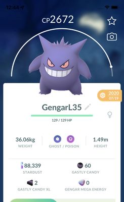 Gengar Lv35 Trade - Pokemon GO Trade
