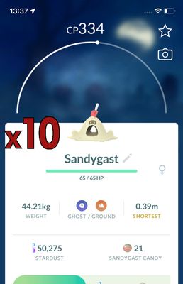 Sandygast Trades [x10] - Pokemon GO Trade