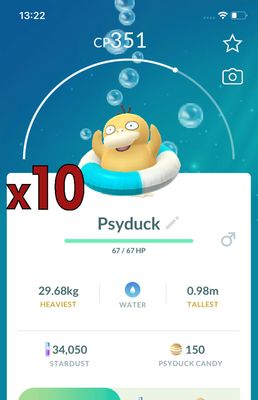 Psyduck (Swim Ring) Trades [x10] - Pokemon GO Trade