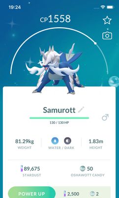 Shiny Hisuian Samurott Trade - Pokemon GO Trade