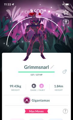 Grimmsnarl Gigantamax with Background Trade - Pokemon GO Trade