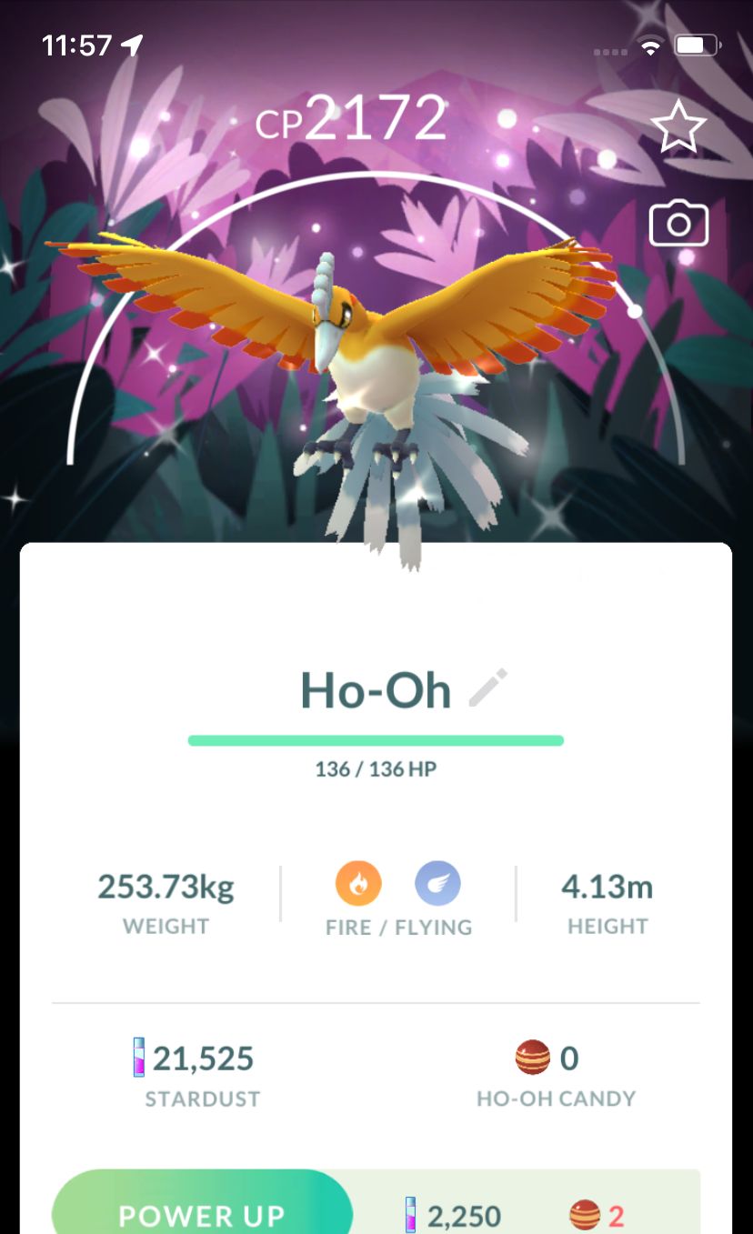 Shiny Ho-Oh Purified with Background - Pokemon GO Trade