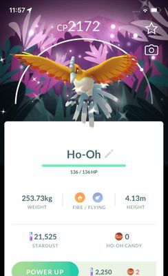 Shiny Ho-Oh Purified with Background - Pokemon GO Trade