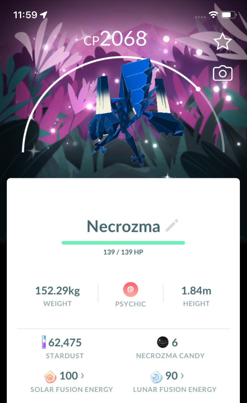 Shiny Necrozma with Background - Pokemon GO Trade Service
