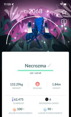 Shiny Necrozma with Background - Pokemon GO Trade Service