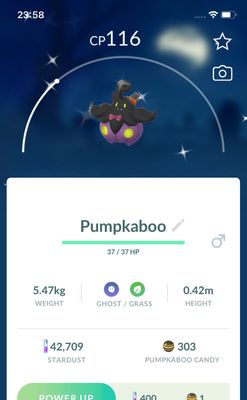 Shiny Pumpkaboo Halloween Costumes (Regular Height) Trade - Pokemon GO Trade