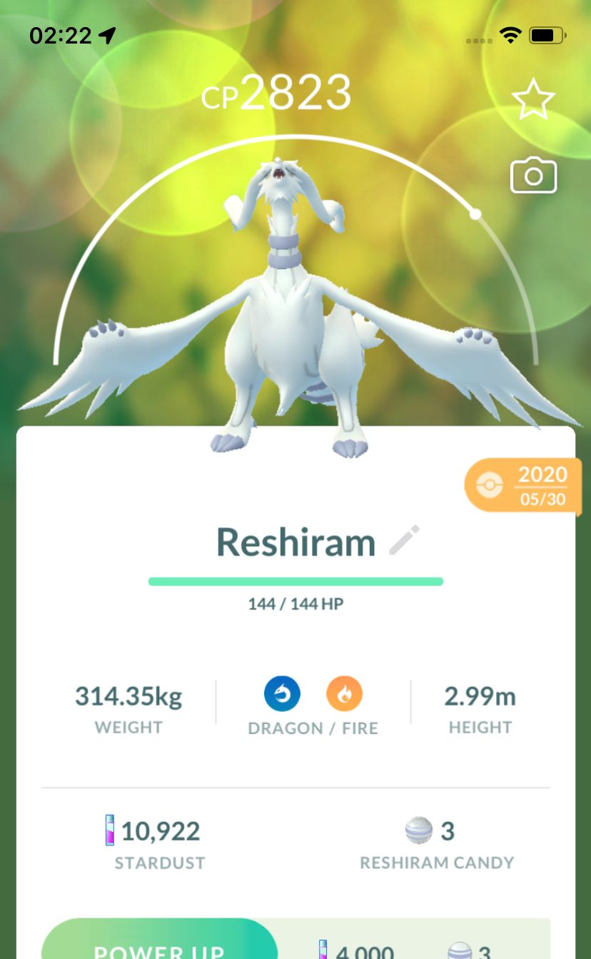 Reshiram 2020 Trade (Guaranteed Lucky) - Pokemon GO Trade
