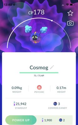 Cosmog Lv15 Trade - Pokemon GO Trade Service