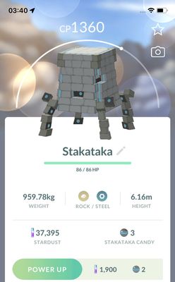 Stakataka Lv15 - Pokemon GO Trade Service