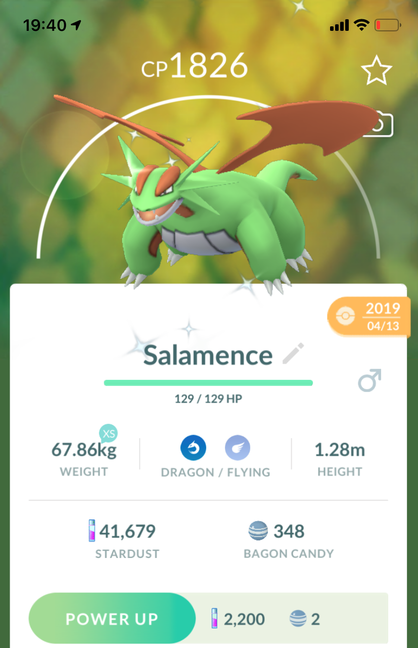 Shiny Salamence with Outrage 2019 (Guaranteed Lucky) - Pokemon GO Trade