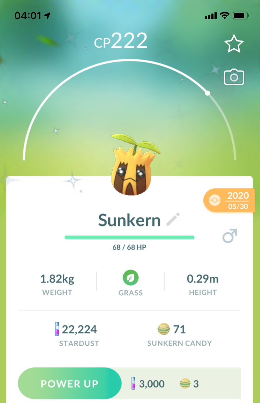 Shiny Sunkern - Pokemon GO Trade