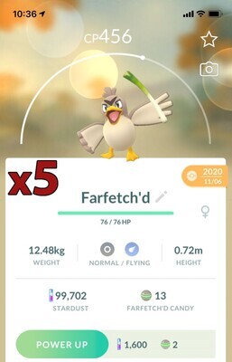 Farfetch'd [x5] - Pokemon GO Trade