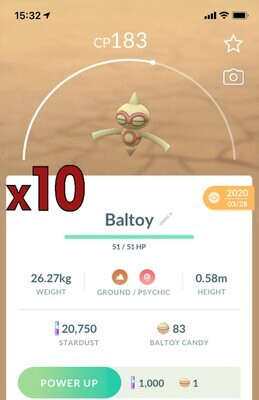 Baltoy [x10] - Pokemon GO Trade
