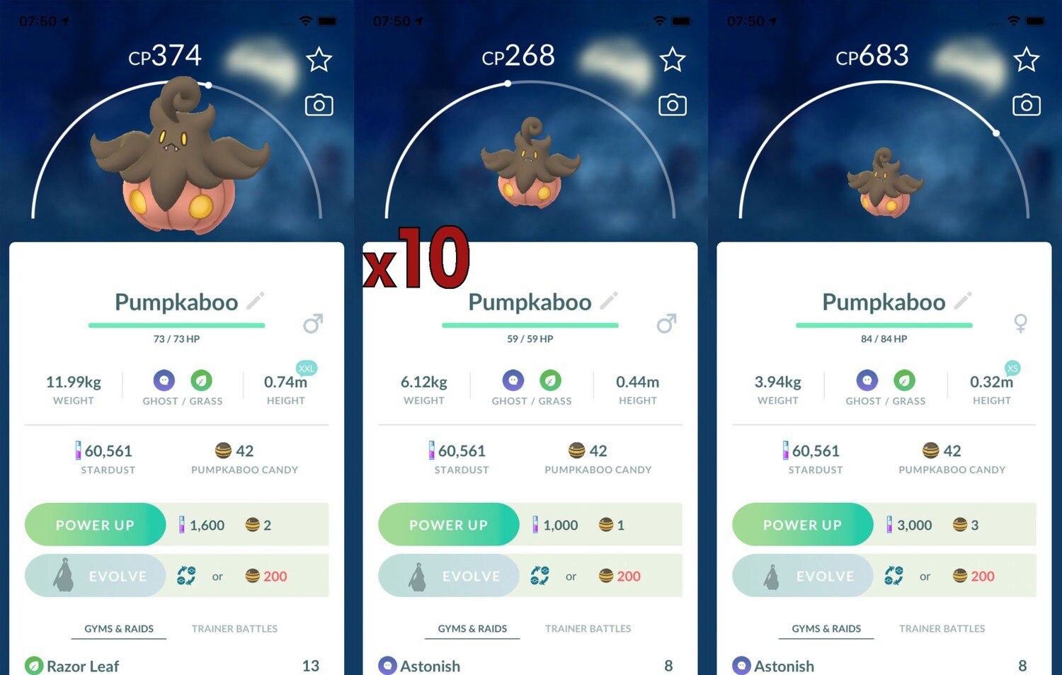 Pumpkaboo (Random Heights) Trades [x10] - Pokemon GO Trade