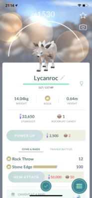 Lycanroc Midday Form Trade - Pokemon GO Trade