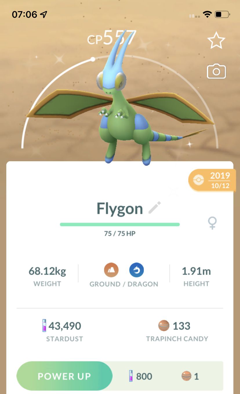 Shiny Flygon Trade with Earth Power 2019 (Guaranteed Lucky) - Pokemon GO Trade