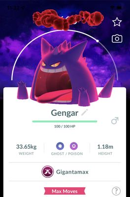 Gengar Gigantamax with Background Trade - Pokemon GO Trade