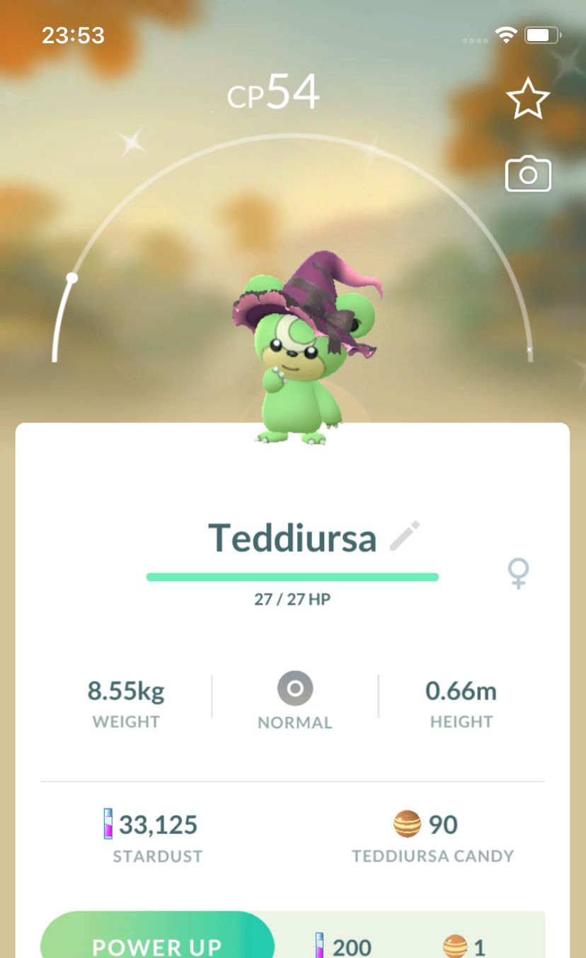 Shiny Teddiursa (Halloween Costumes) Trade - Pokemon GO Trade