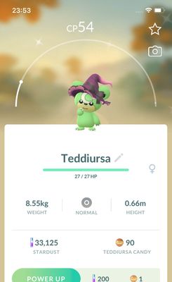 Shiny Teddiursa (Halloween Costumes) Trade - Pokemon GO Trade
