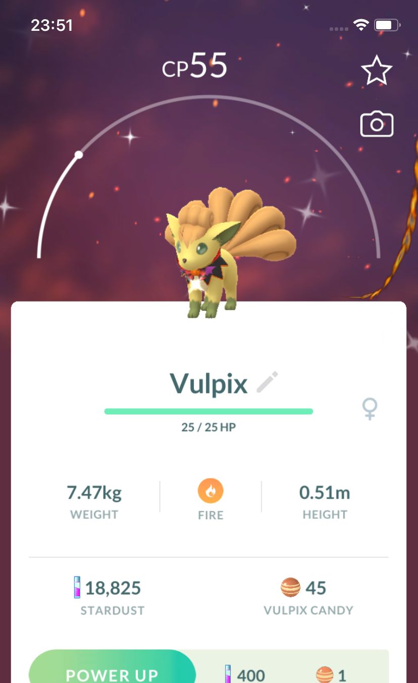 Shiny Vulpix (Halloween Costumes) Trade - Pokemon GO Trade
