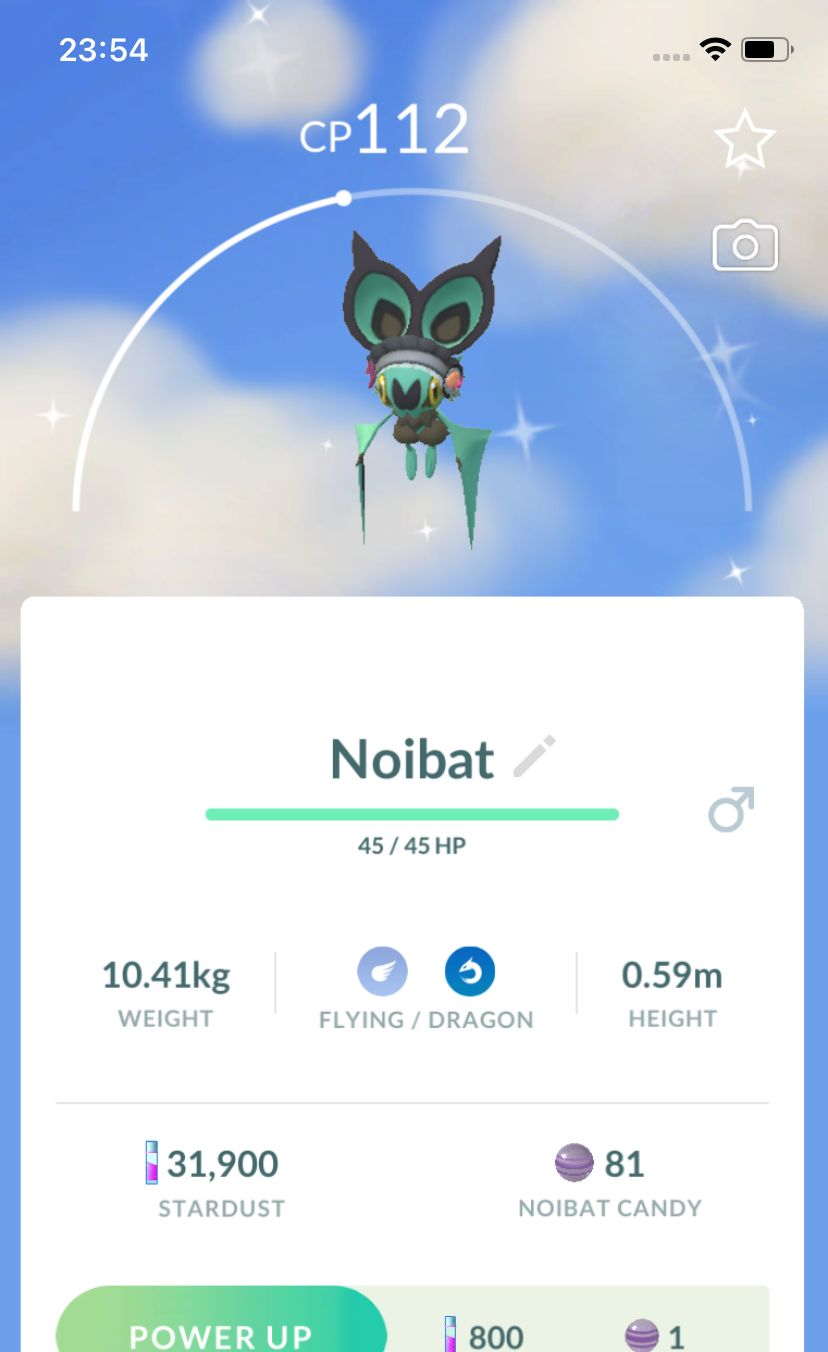 Shiny Noibat (Halloween Costumes) Trade - Pokemon GO Trade