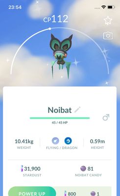 Shiny Noibat (Halloween Costumes) Trade - Pokemon GO Trade