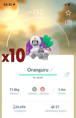 Oranguru [x10] - Pokemon GO Trade