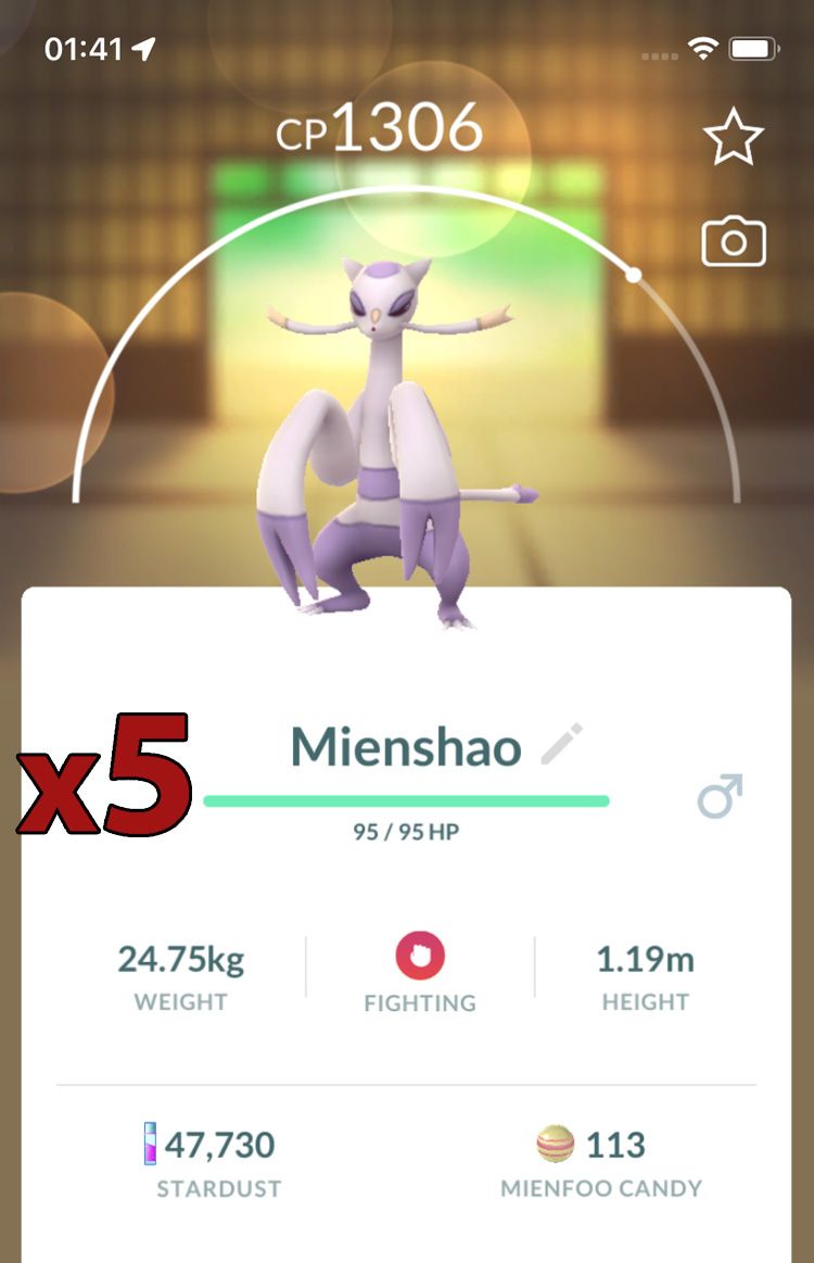 Mienshao [x5] - Pokemon GO Trade Service