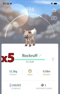 Rockruff [x5] - Pokemon GO Trade Service