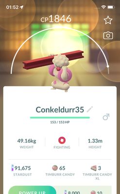 Conkeldurr Lv35 Trade (instant evolve into Gigalith) - Pokemon GO Trade Service