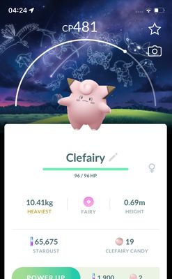 Clefairy with Special Background Trade - Pokemon GO Trade